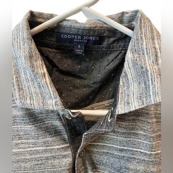 Cooper Jones Supply Striped Short Sleeve Polo Shirt With Patterned Collar - Picture 4 of 8